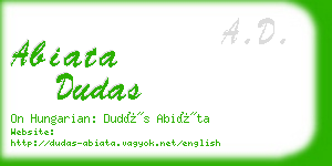 abiata dudas business card